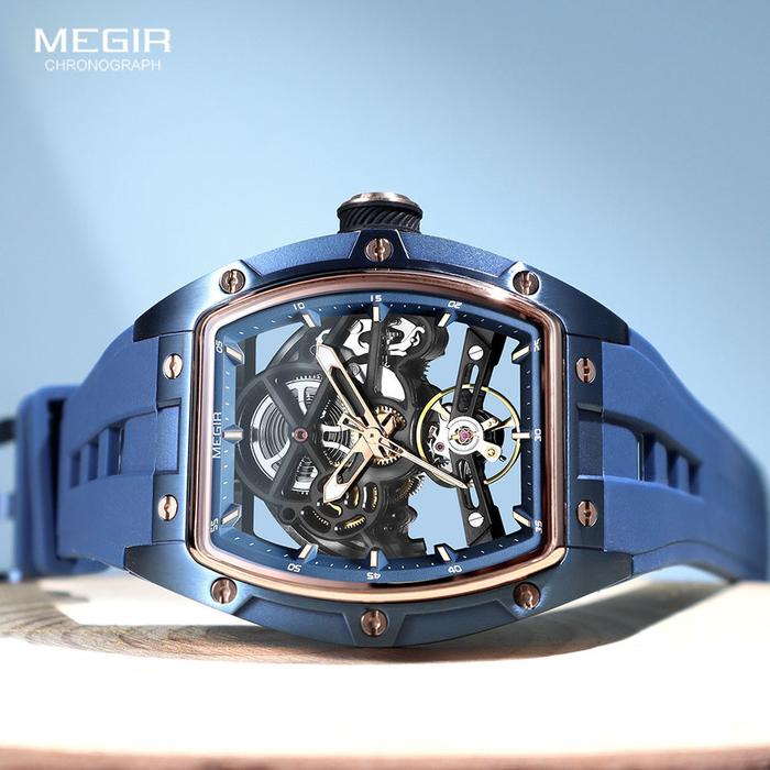 jam tangan automatic skeleton blue tourbillon tourbilon turbillon turbilon open heart no hublot ap a