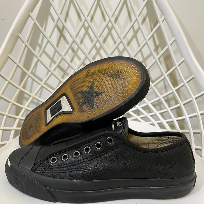 CONVERSE JP LOW JOHN VARVATOS BLACK LEATHER VINTAGE (2008) Size EUR 38.5/24CM