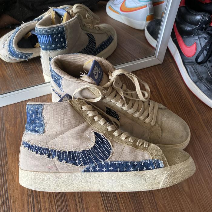Nike blazer mid 77 vtg sashiko cream original spesial edition rare murah - sneakers second market