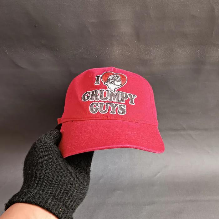 Topi Simple Cap Topi Film Kartun Unisex Pria Wanita THE SMURFS - Grumpy Merah