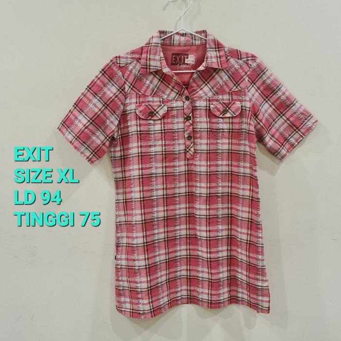 360. (Preloved)  EXIT  Baju Kotak Kotak Wanita Authentic