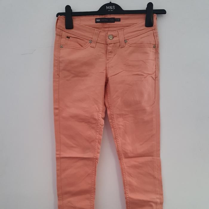 skinny jeans pants wanita second karet orange katun jeans murah bagus branded
