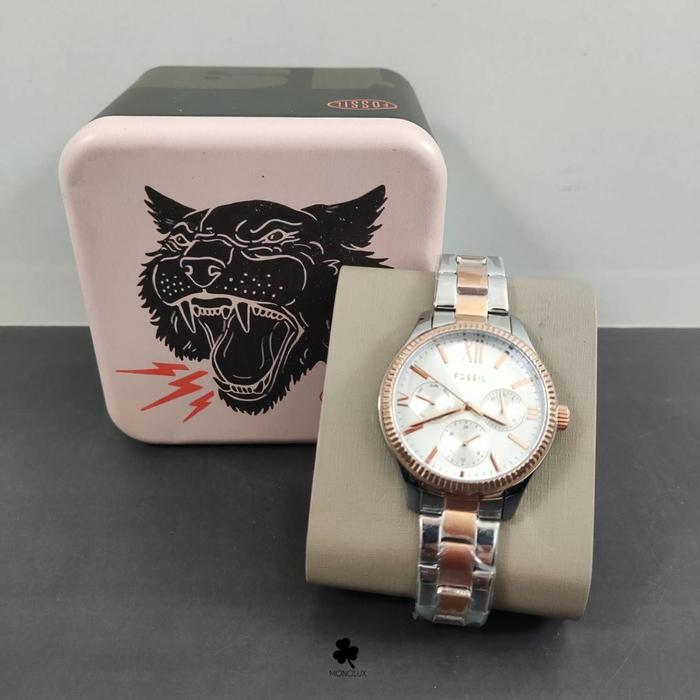 Nwt F*ossil BQ3761 Rye Multifunction Two-Tone Stainless Steel Watch