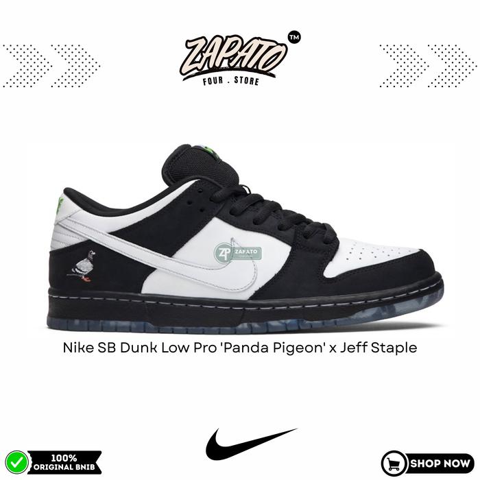 Sepatu Nike SB Dunk Low Pro 'Panda Pigeon' x Jeff Staple Original Brand New In Box