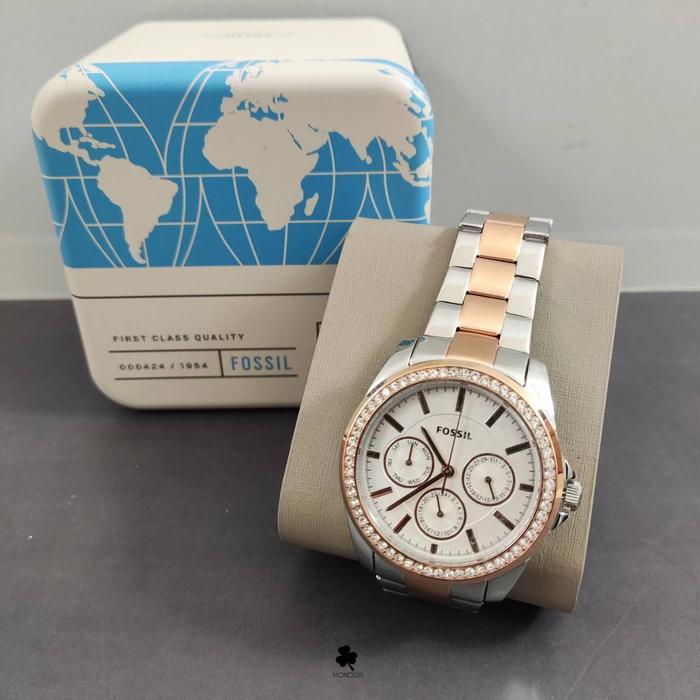 Nwt F*ossil BQ3420 Janice Multifunction Two-Tone Stainless Steel Watch