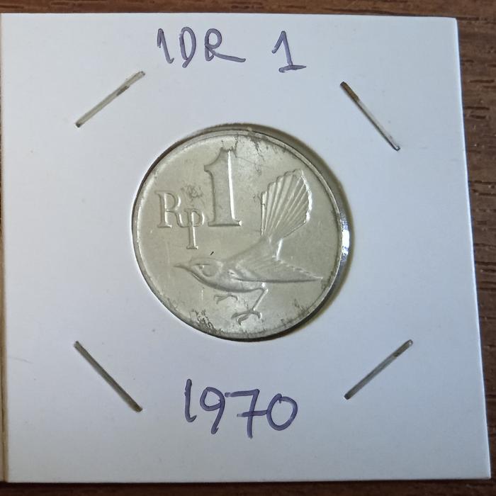 Uang koin Rupiah Rp 1,- Emisi 1970 Vintage antik kuno