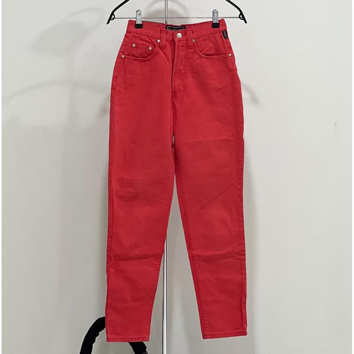 Versace Jeans Signature Women's Red High Waist Jeans