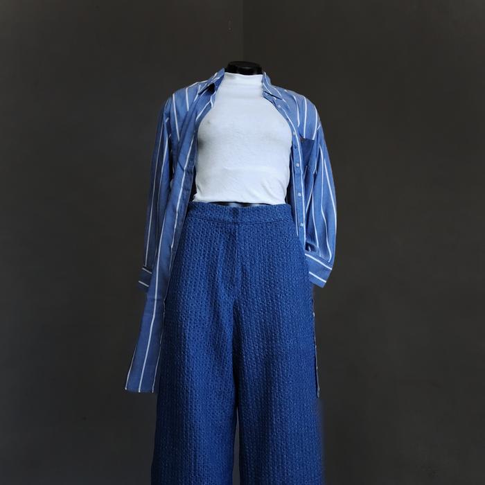 VV OLIVIA BLUE WHITE STRIPES SHIRT