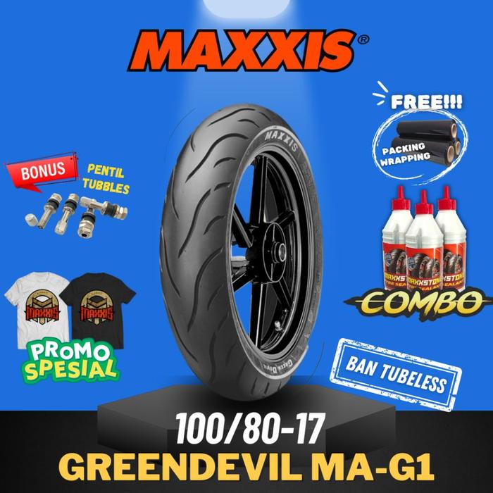 MAXXIS GREEN DEVIL RING 17 / BAN MAXXIS 100/80-17 / 100-80-17 BAN TUBELESS BAN LUAR / BAN MOTOR BEBE