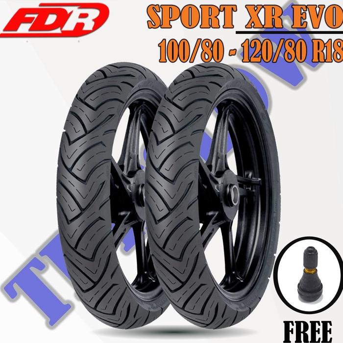 Sepasang Ban Motor MOGE (Motor Batangan) FDR SPORT XR EVO 100/80 - 120/80 Ring 18 Tubeless