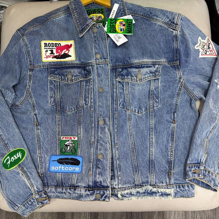 Denim jacket jaket dean guess light navy