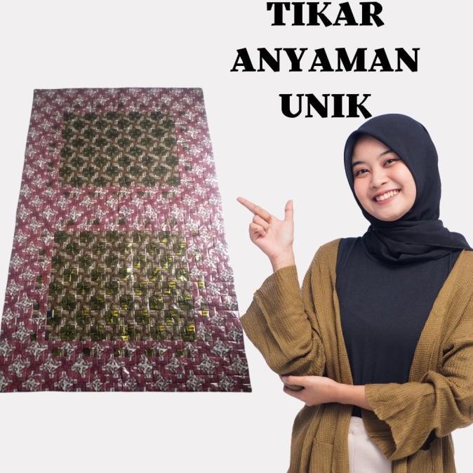 prakarya tikar sajadah daur ulang kerajinan anyaman plastik kemasan bungkus minuman pop ice