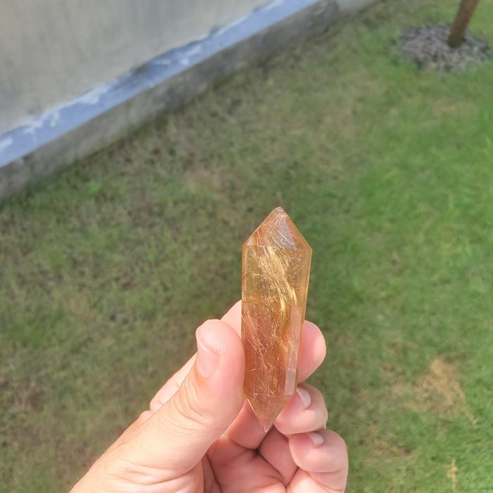Quartz Gold Rutilated Vogel Kristal Healing Crystal HQ 75mm