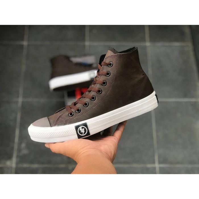 Sepatu convers kulit coklat sepatu pria convers leather brown sepatu casual cowok convers coklat tin