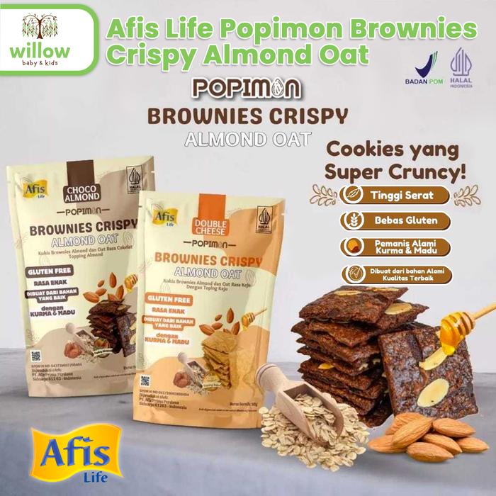 Camilan Anak - Afis Life Popimon Brownies Crispy Almond Oat