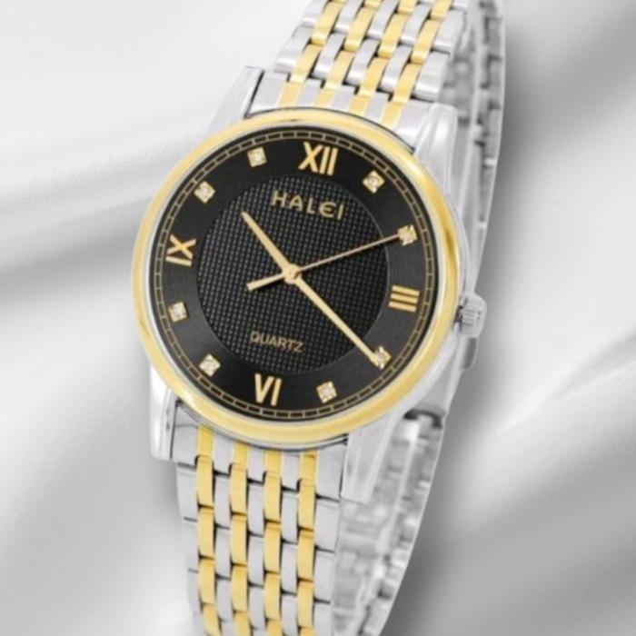 Halei 558 silver gold jam tangan pria original