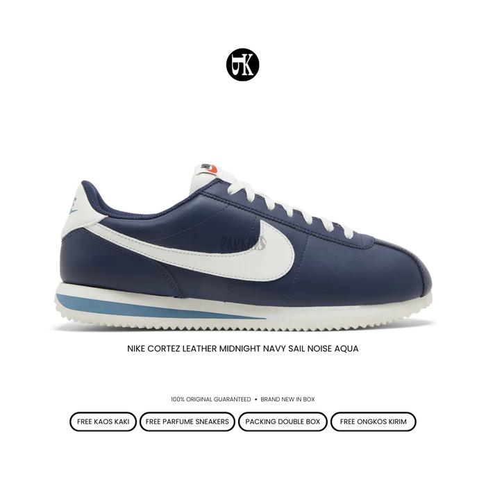 sepatu nike cortez midnight navy sail noise aqua original bnib / pria