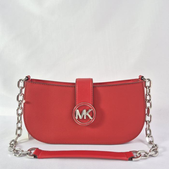 tas wanita mk carmen small pouchette bright red vj