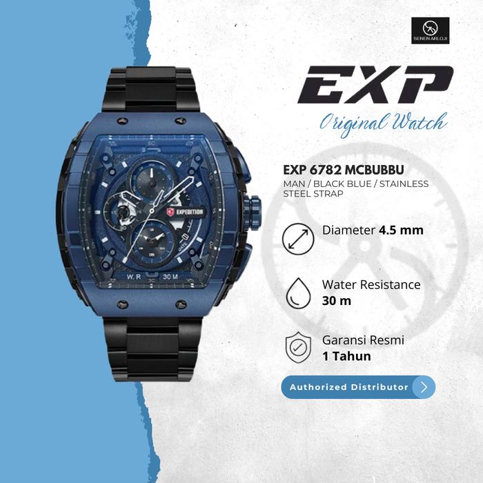 EXPEDITION EXP 6782 / EX6782 - JAM TANGAN PRIA TANGGAL DAN CHRONO AKTIF STRAP STAINLESS STEEL ORIGIN