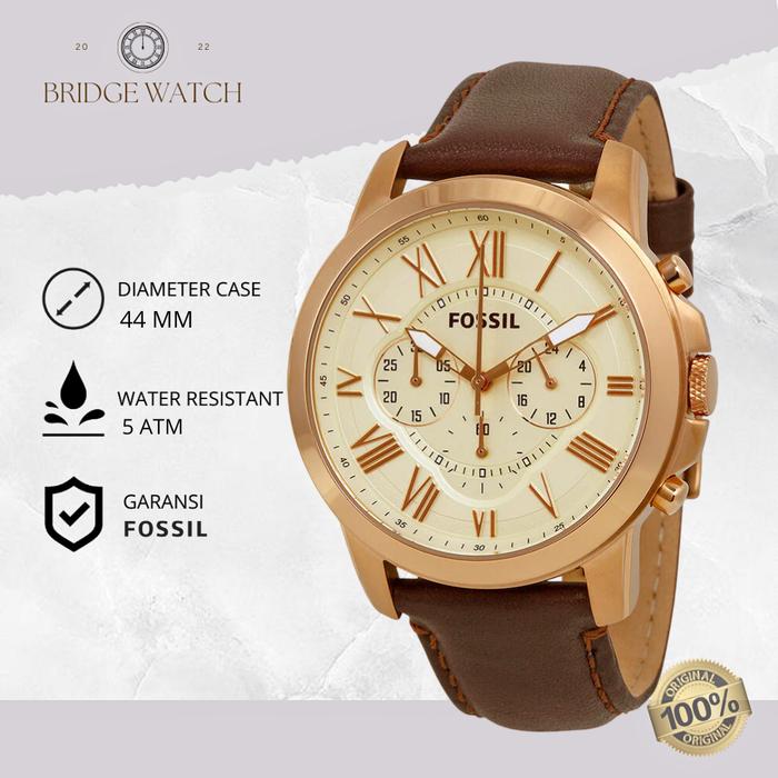 Jam Tangan Pria Fossil Grant Chronograph Kulit Casual Original FS4991