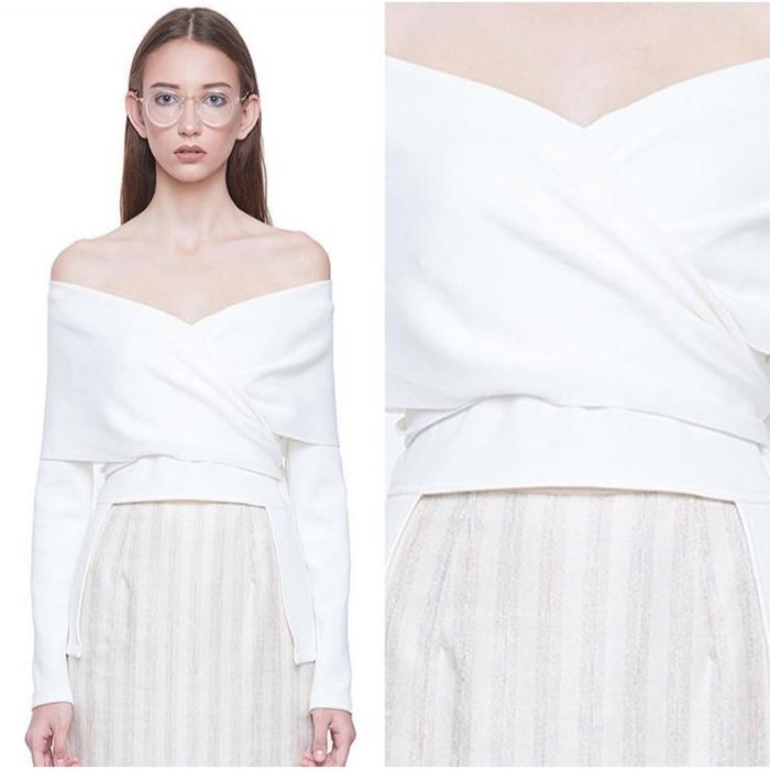 ( Preloved ) Duma Official Corvey Top Off Shoulder // Atasan Wanita