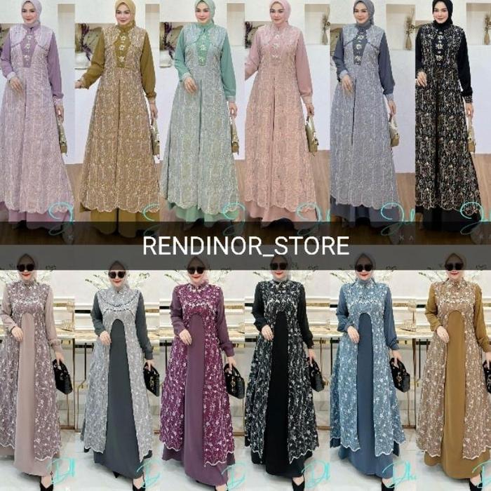Dhifa Dhira Dan Jelisa Set (Gamis Dan Outer) By Kayyani Ready Siap Kirim