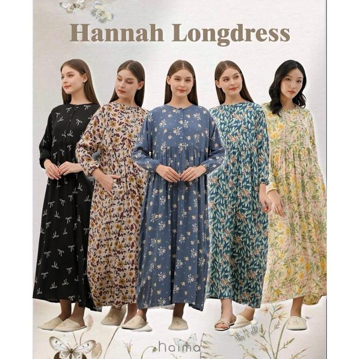 Haima - Hannah Long Dress ( Daster Panjang Rayon - Gamis Kerut )