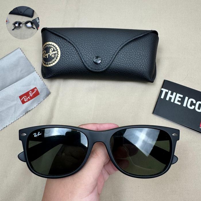 Kacamata Rayban New Wayfarer RB2132 Black Doff Second Original