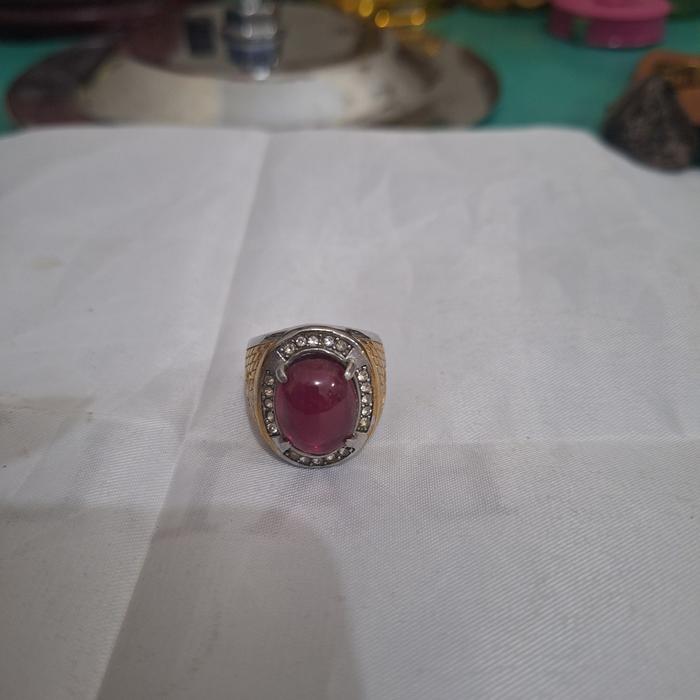 Batu cincin merah delima Buat pagar diri Pembuka aura dan rezeki Limited edition Barang terawat Pema