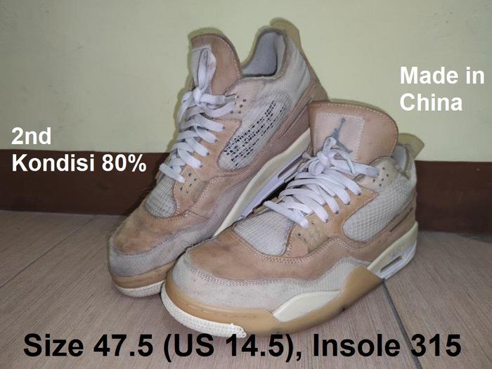 AJ Retro 4 Off White, Size 47.5/31cm China (2ND, Kondisi 80%)