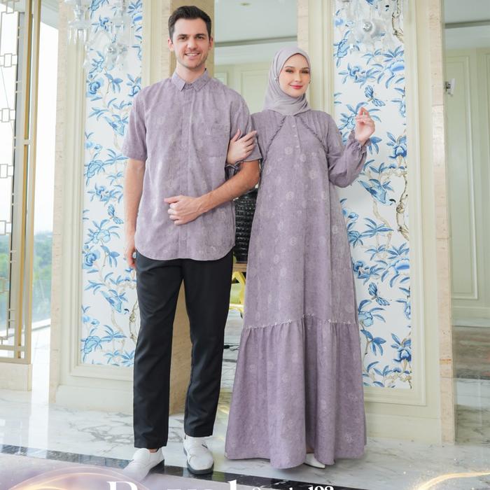 COUPLE 192 LACY LILAC BUSANA MUSLIM COUPLE PASANGAN TERBARU BY ETHICA 2025