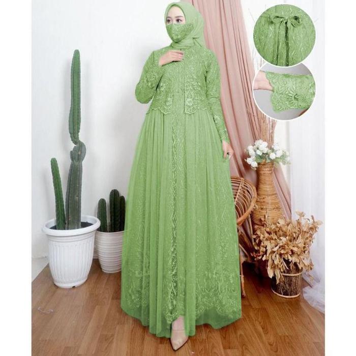 Maxi Alexa/Gamis Brukat Tulle Termurah/Maxi Gamis/Maxi Syari/Gamis Terbaru/Gamis Brukat/Gamis Pesta/