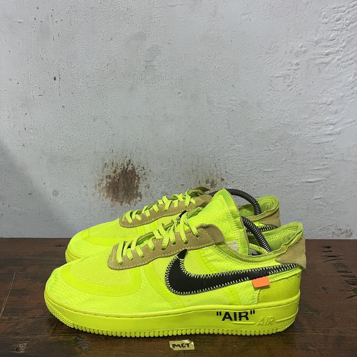 sepatu second branded nike af1 x off-white volt size 42.5