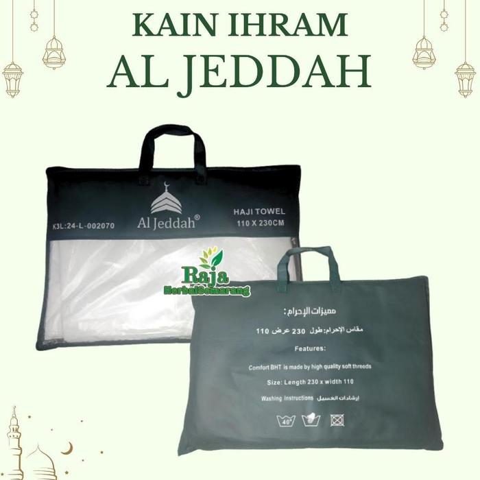 Kain Ihrom Al Jeddah | Kain Ihram Tanpa Jahitan | Pakaian Ihram Pria | Kain Ihram Standar Laki-Laki
