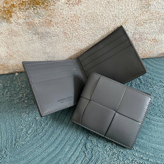 Bottega Veneta Maxi Men Wallet Bifold Storm Grey