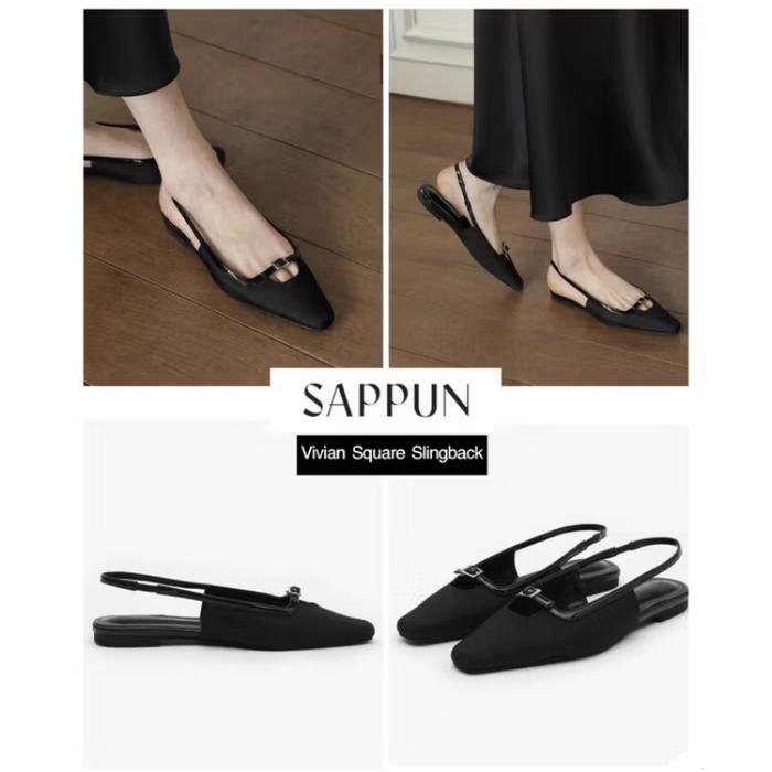 SAPPUN Vivian Slingback flat shoes (1 cm) Original Korea