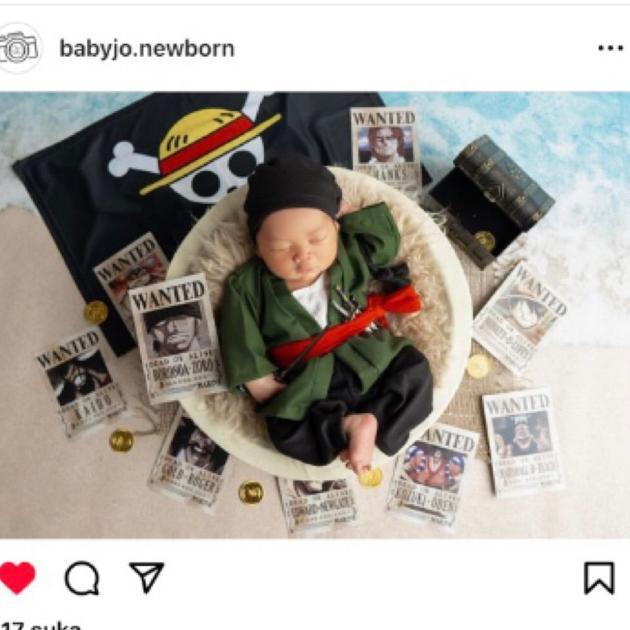 BAJU ZORO NEWBORN, KOSTUM COSPLAY ZORO, KOSTUM ZORO NEWBORN, NEWBORN PROPS, AKSESORIS FOTO NEWBORN
