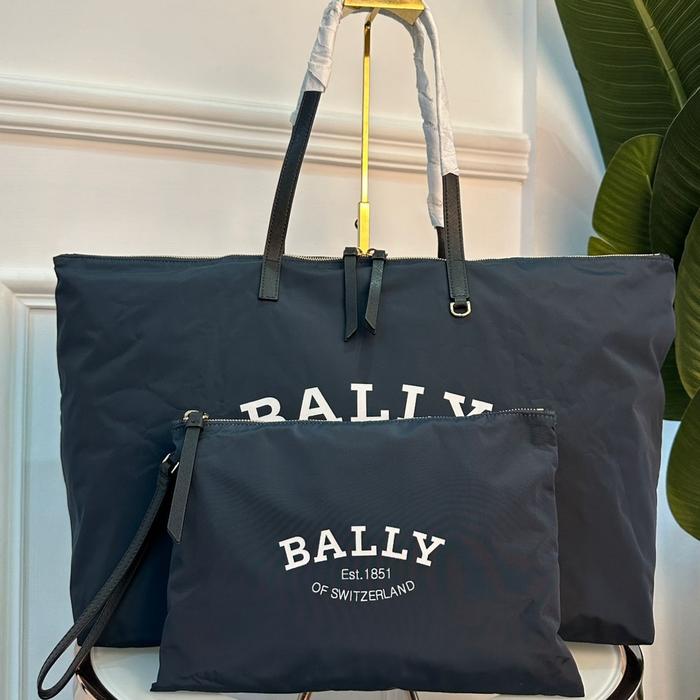 Bally poldable tote ink navy synthetic fabric