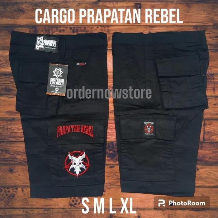 Celana Pendek Cargo Kempol Pdl Metal Prapatan Rebel Bandung Original S M L Xl Tanduk.Prapatan Rebel