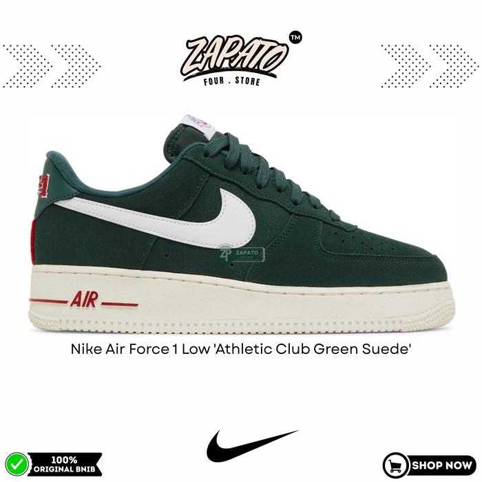 Sepatu Nike Air Force 1 Low 'Athletic Club Green Suede' Original Brand New In Box