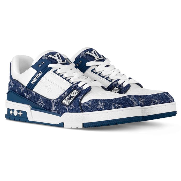 Sepatu Sneakers LV Lou*s Vuitt*n Denim White Navy