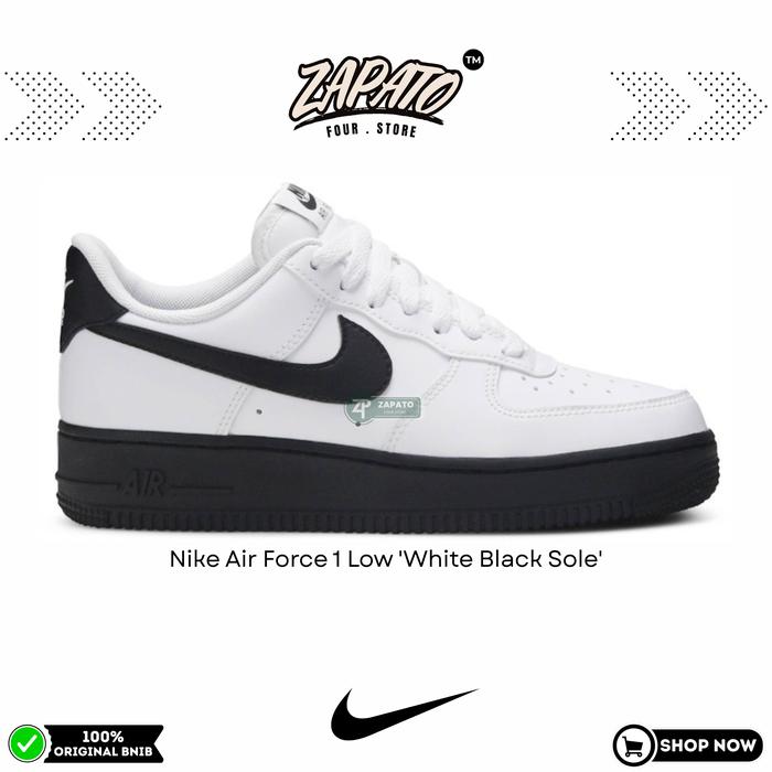 Sepatu Nike Air Force 1 Low 'White Black Sole' Original Brand New In Box