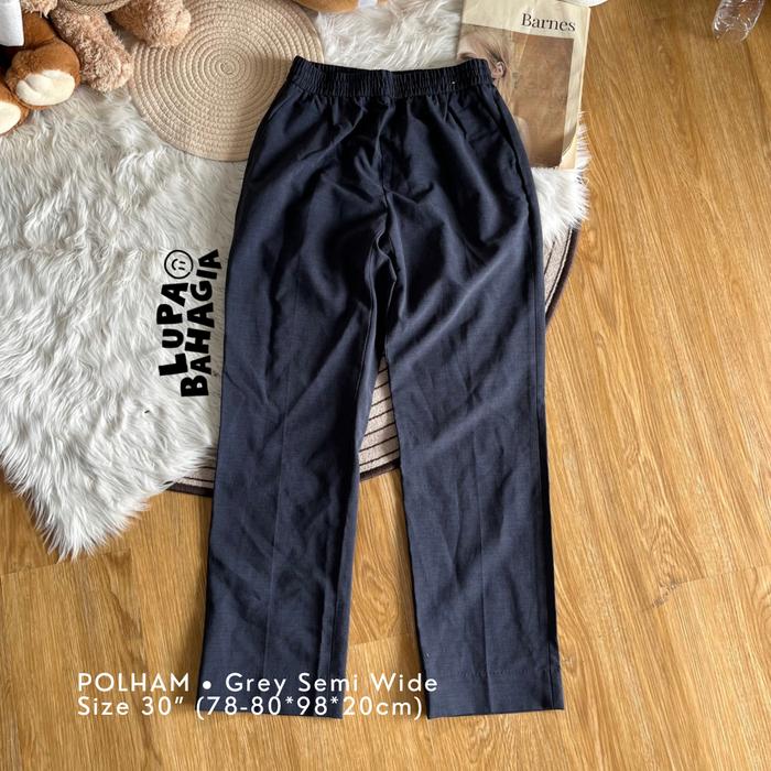 POLHAM Grey Semi Wide Fit Celana size 30" 100% Original