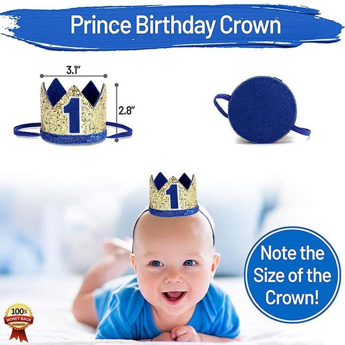 Premium Mahkota Ulang Tahun Berusia Satu Tahun / Mahkota Flannel 1St 2Nd 3Rd 4Th 5Th Birthday Anak L
