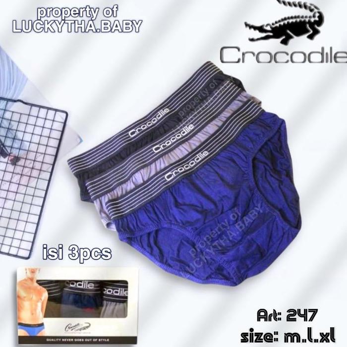 Terlaris !! Celana Crocodile 247 / Celana Dalam Pria Crocodile Karet Boxer / Cd Crocodile 247