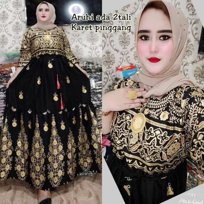 Gamis india aruhi viral Tersedia JUMBO dan Standard Katun Motif
