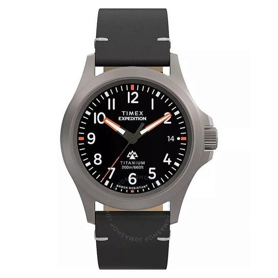 jam tangan Timex 200M Titanium TW2W78000VQ Expedition Quartz Black Dial Men's Watch TW2W78000