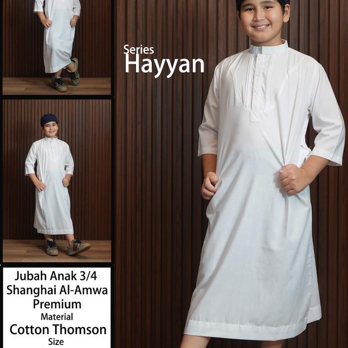 jubah anak laki laki al amwa premium hayyan lengan 3/4