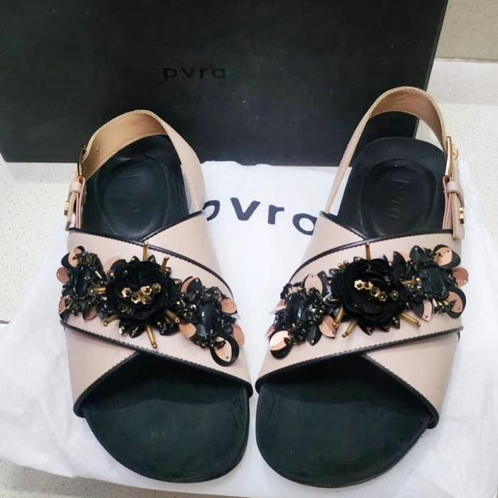 (PL) Pvra Cavvami Nude slingback sandals