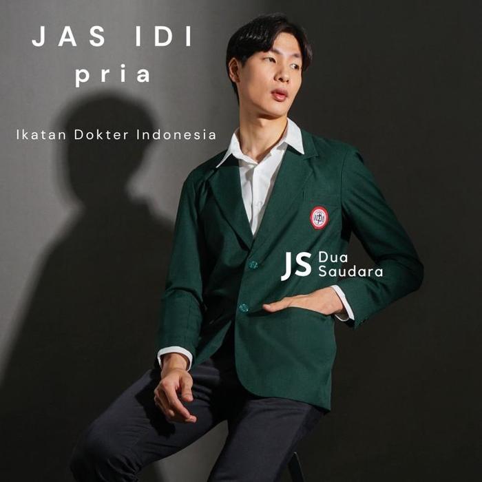 Jas Idi Pria Termausk Logo/ Baju Hijau Idi / Jas Ikatan Dokter Indonesia / Baju Idi / Seragam Idi / 